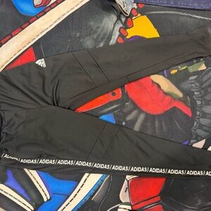 Adidas Kids Black Joggers with Logo Trim